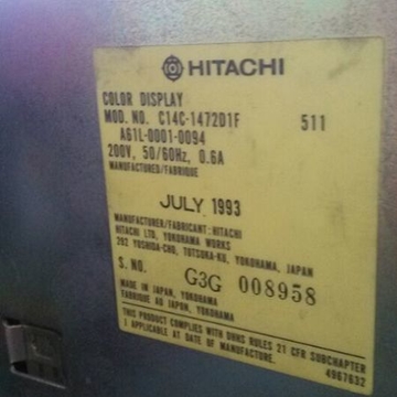 Hitachi 14inch Monitor CD1472D1M2-M K265051